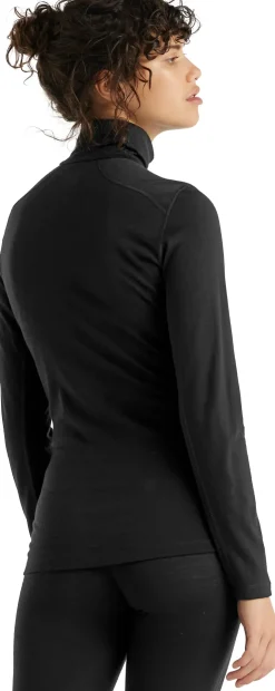 T-Shirts & Baselayers-Icebreaker Womens 200 Oasis LS Half Zip Top - Black