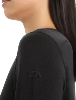T-Shirts & Baselayers-Icebreaker Womens 200 Oasis LS Scoop Tee - Black