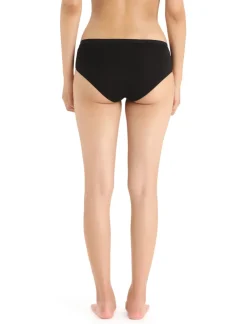 Underwear-Icebreaker Womens Siren Hipkini Briefs - Black