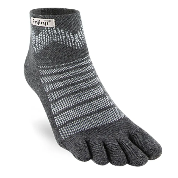 Socks|Socks-Injinji Unisex Outdoor Midweight Merino Mini Crew Toe Socks - Slate