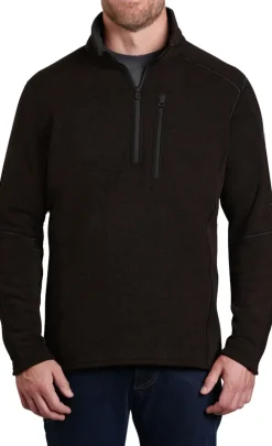 Fleece & Mid Layer-Kuhl Mens Interceptr 1/4 Zip Fleece - Charcoal
