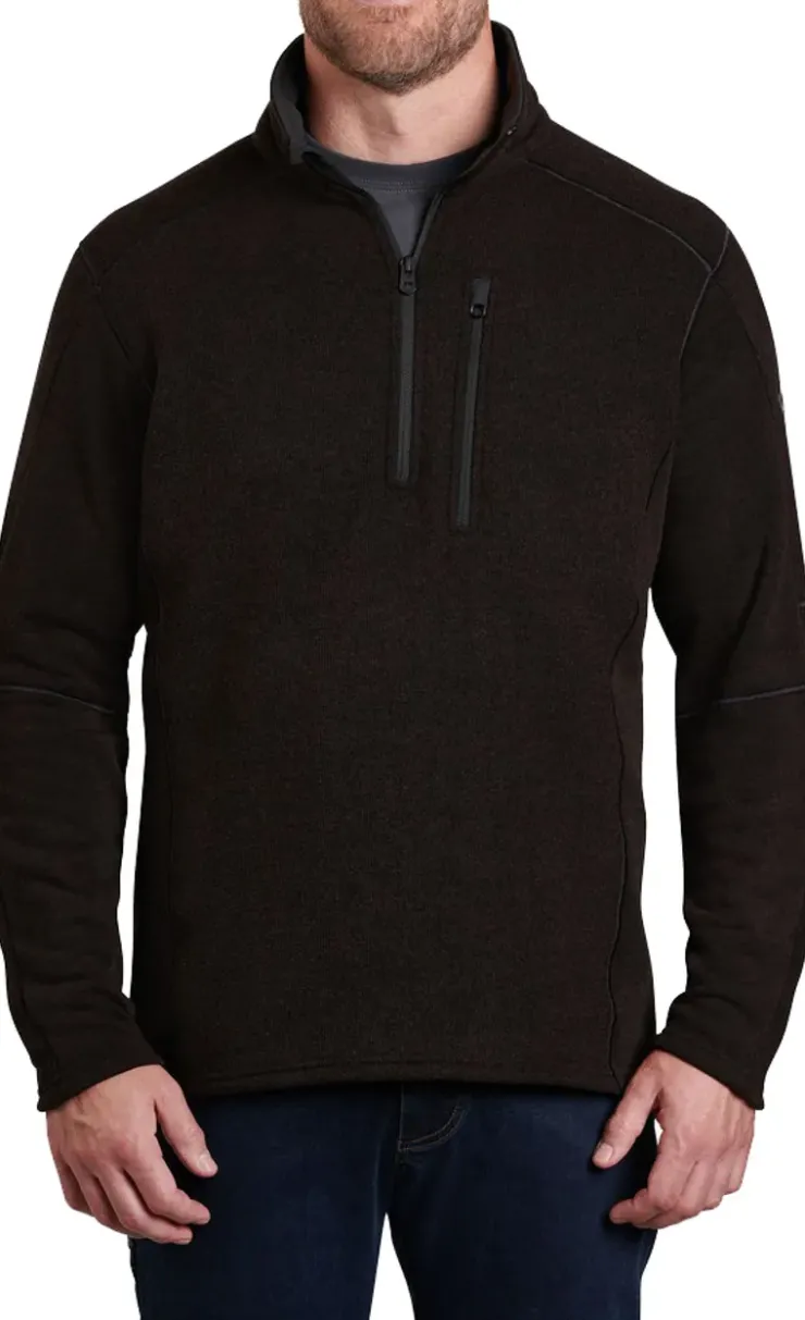 Fleece & Mid Layer-Kuhl Mens Interceptr 1/4 Zip Fleece - Charcoal