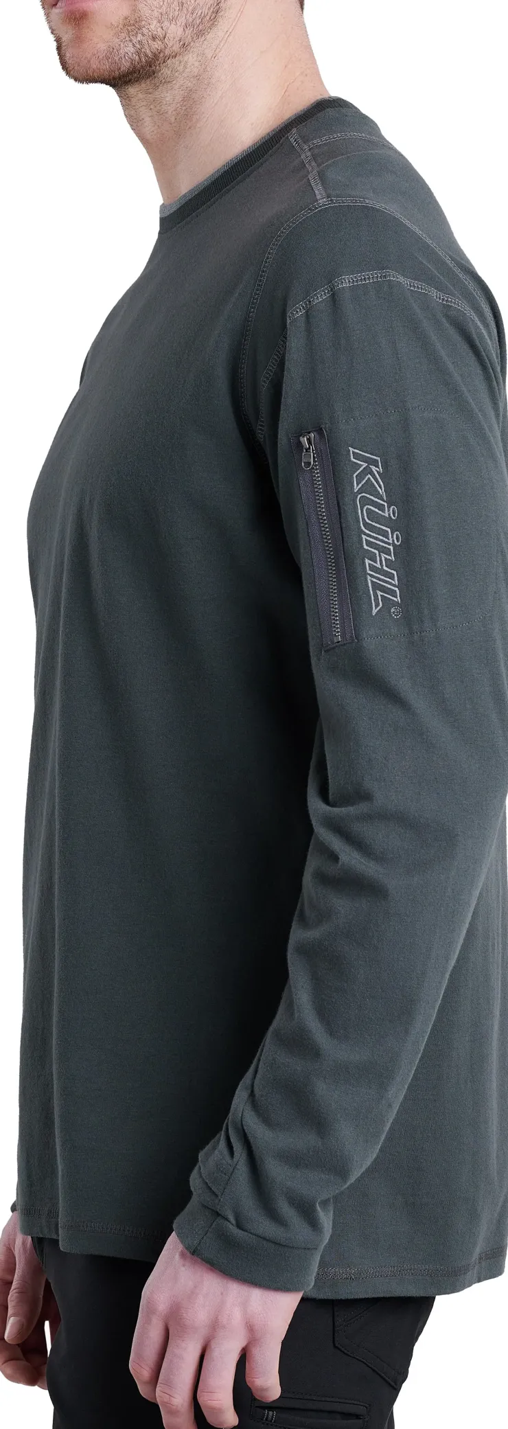 Fleece & Mid Layer-Kuhl Mens Kommando Crew - Carbon