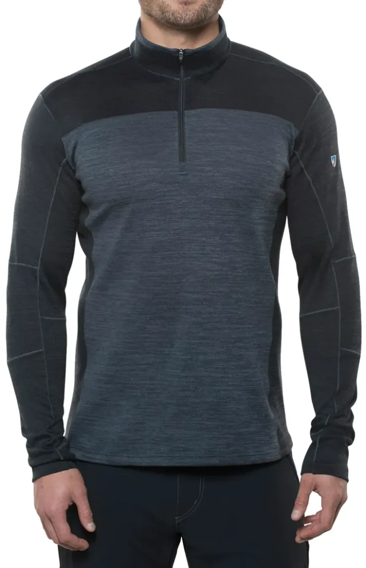 Fleece & Mid Layer-Kuhl Mens Ryzer Sweater - Black-Koal