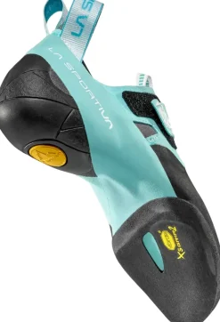 Climbing Shoes|All Round Shoes-La Sportiva Womens Skwama Vegan Climbing Shoe - Carbon-Turquoise