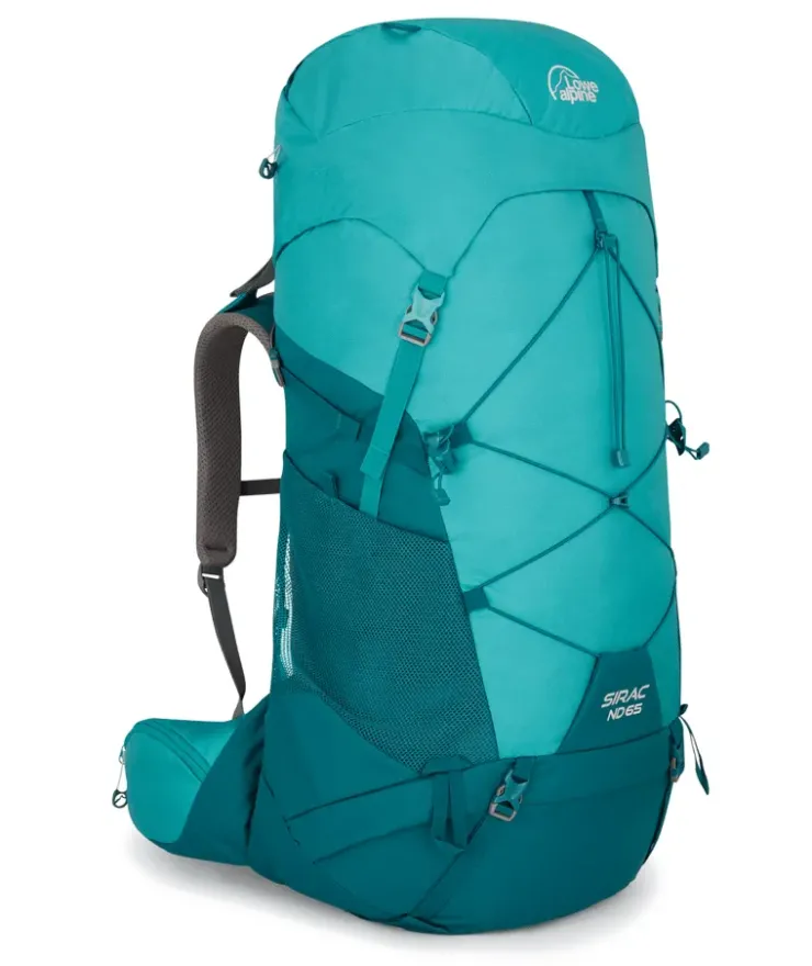 Backpacking Packs-Lowe Alpine Womens Sirac ND65 Rucksack - Sagano Green-Storm Green