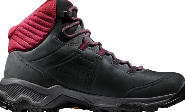 Hiking Shoes & Boots|Mid Height Boots-Mammut Womens Nova IV Mid GTX Boots - Black-Blood Red