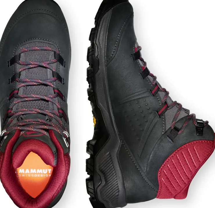 Hiking Shoes & Boots|Mid Height Boots-Mammut Womens Nova IV Mid GTX Boots - Black-Blood Red