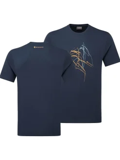 T-Shirts & Baselayers-Montane Mens Abstract Mountain T-Shirt - Eclipse Blue