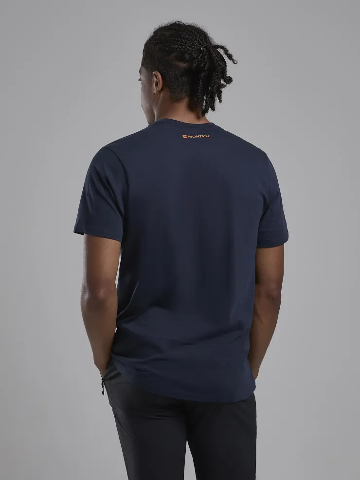 T-Shirts & Baselayers-Montane Mens Abstract Mountain T-Shirt - Eclipse Blue