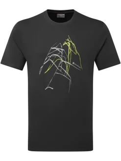 T-Shirts & Baselayers-Montane Mens Abstract Mountain T-Shirt - Midnight Grey