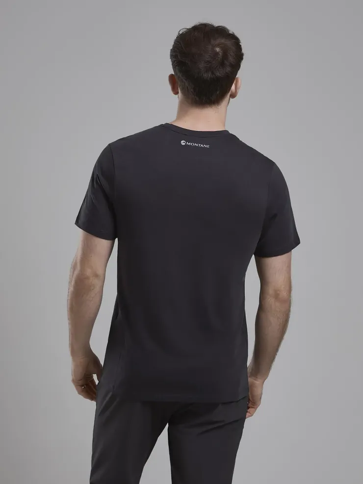 T-Shirts & Baselayers-Montane Mens Abstract Mountain T-Shirt - Midnight Grey