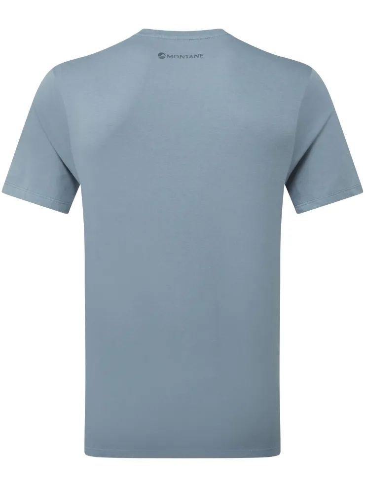 T-Shirts & Baselayers-Montane Mens Abstract Mountain T-Shirt - Stone Blue