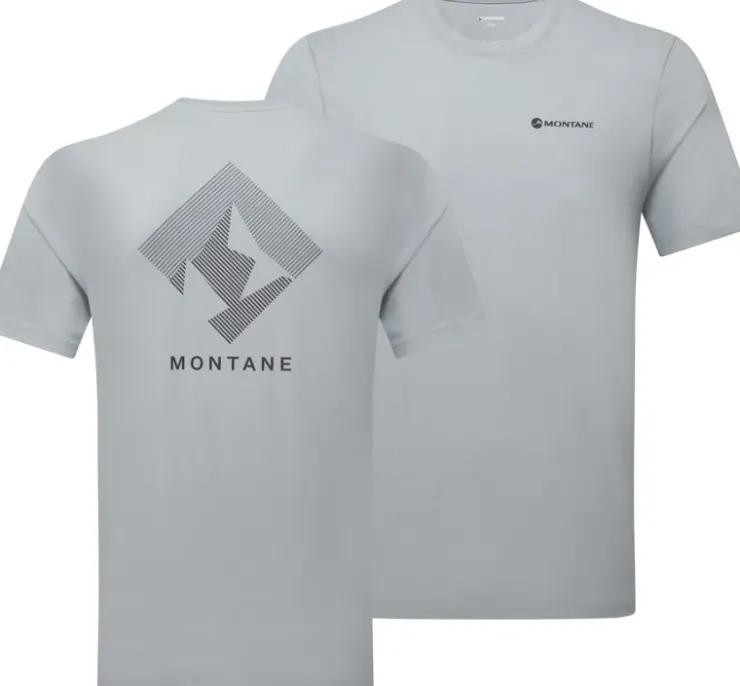 T-Shirts & Baselayers-Montane Mens Alhena Mountain 25 T-Shirt - Pebble Blue