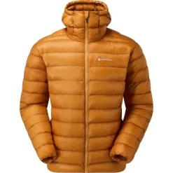 Insulated Jackets-Montane Mens Alpine 850 Lite Hooded Down Jacket - Flame Orange