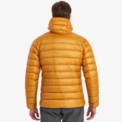 Insulated Jackets-Montane Mens Alpine 850 Lite Hooded Down Jacket - Flame Orange