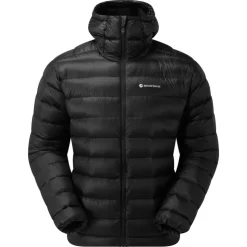 Insulated Jackets-Montane Mens Alpine 850 Lite Hooded Down Jacket - Black