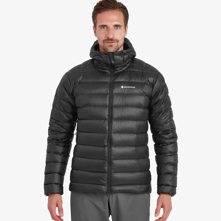 Insulated Jackets-Montane Mens Alpine 850 Lite Hooded Down Jacket - Black