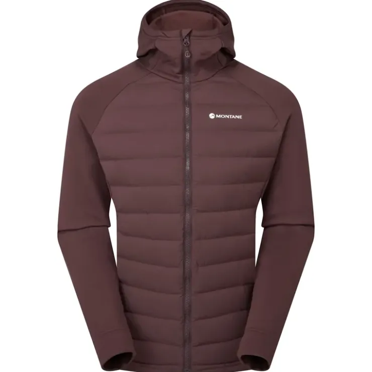 Insulated Jackets-Montane Mens Composite Hoodie - Dark Garnet