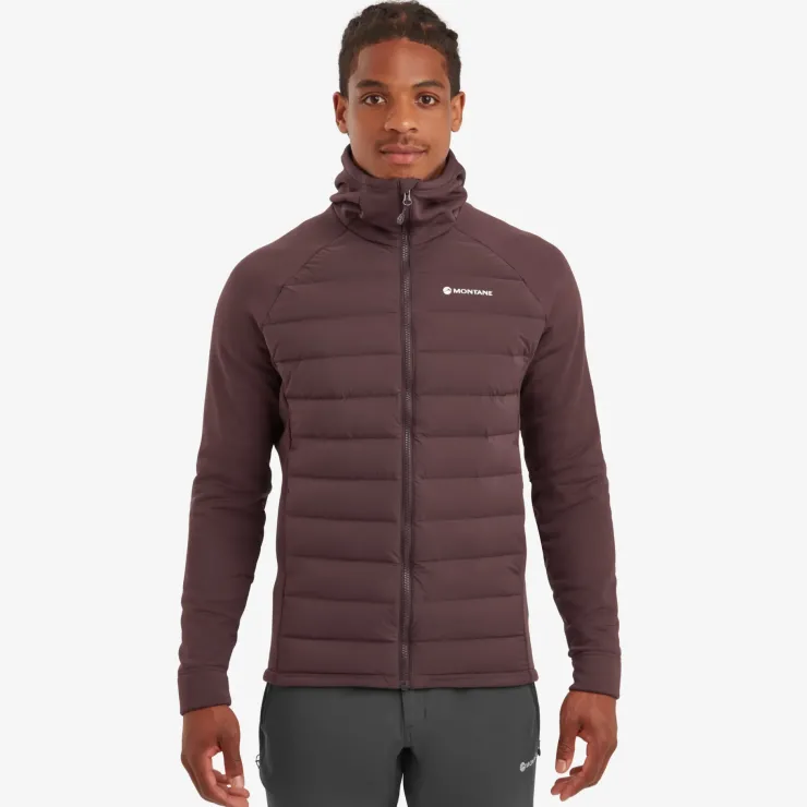 Insulated Jackets-Montane Mens Composite Hoodie - Dark Garnet