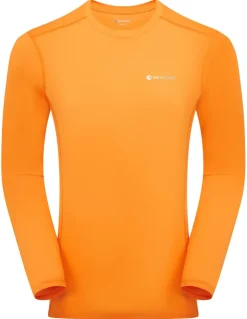 T-Shirts & Baselayers-Montane Mens Dart Lite Long Sleeve T Shirt - Nagami Orange