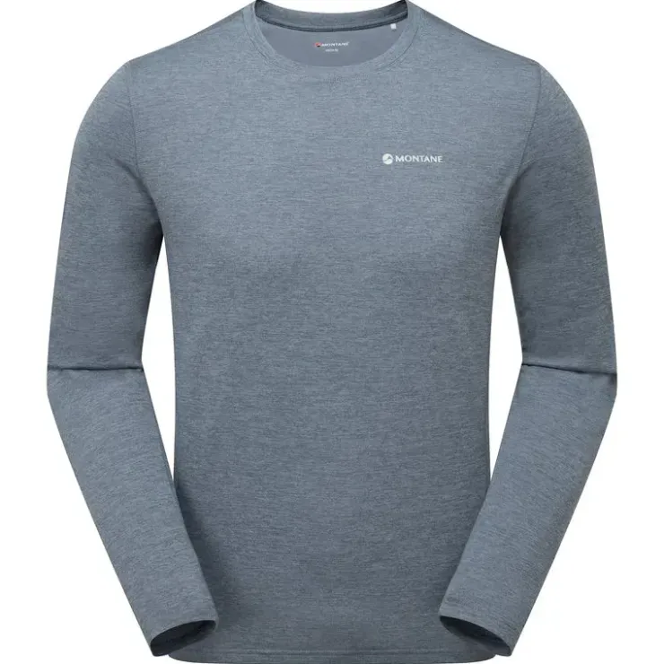 T-Shirts & Baselayers-Montane Mens Dart Long Sleeve T-Shirt - Stone Blue