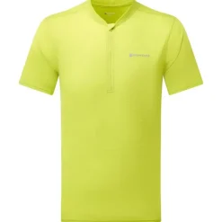 T-Shirts & Baselayers-Montane Mens Dart Nano Zip T-Shirt - Citrus Spring