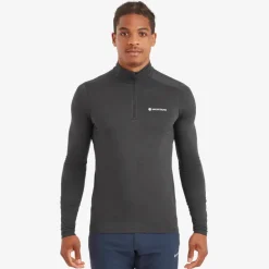 T-Shirts & Baselayers-Montane Mens Dart XT Zip Neck - Midnight Grey