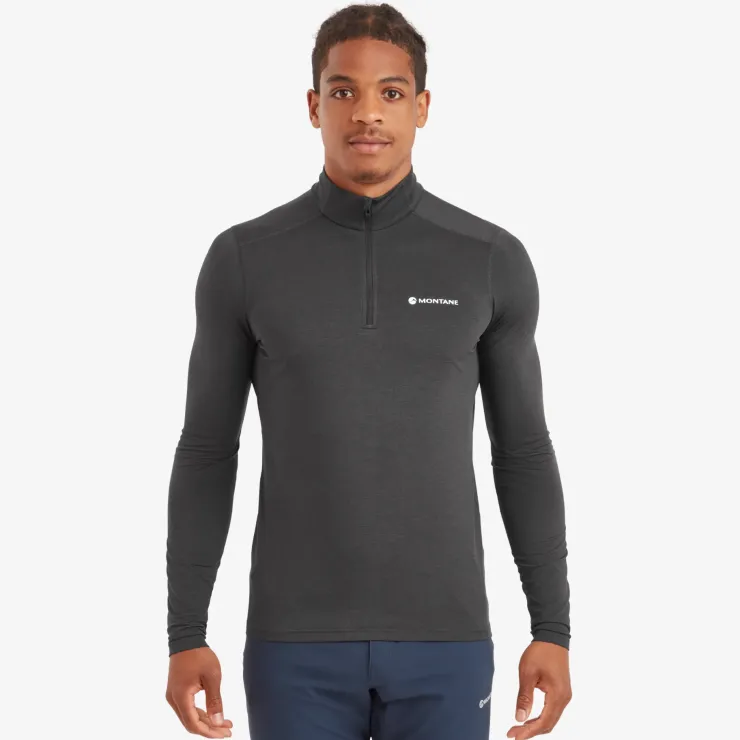 T-Shirts & Baselayers-Montane Mens Dart XT Zip Neck - Midnight Grey