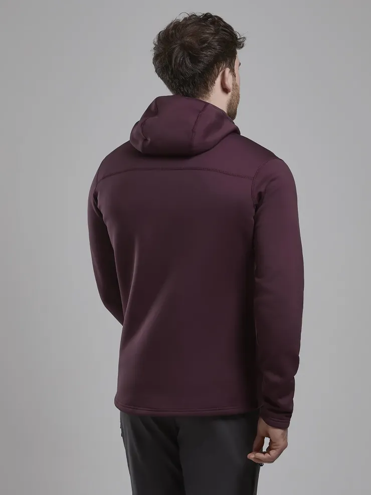 Fleece & Mid Layer-Montane Mens Fury Hoodie - Dark Garnet
