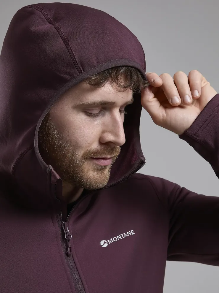 Fleece & Mid Layer-Montane Mens Fury Hoodie - Dark Garnet