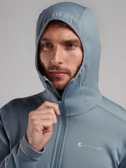 Fleece & Mid Layer-Montane Mens Fury Hoodie - Stone Blue