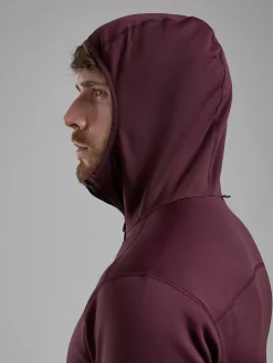 Fleece & Mid Layer-Montane Mens Fury Lite Hoodie - Dark Garnet