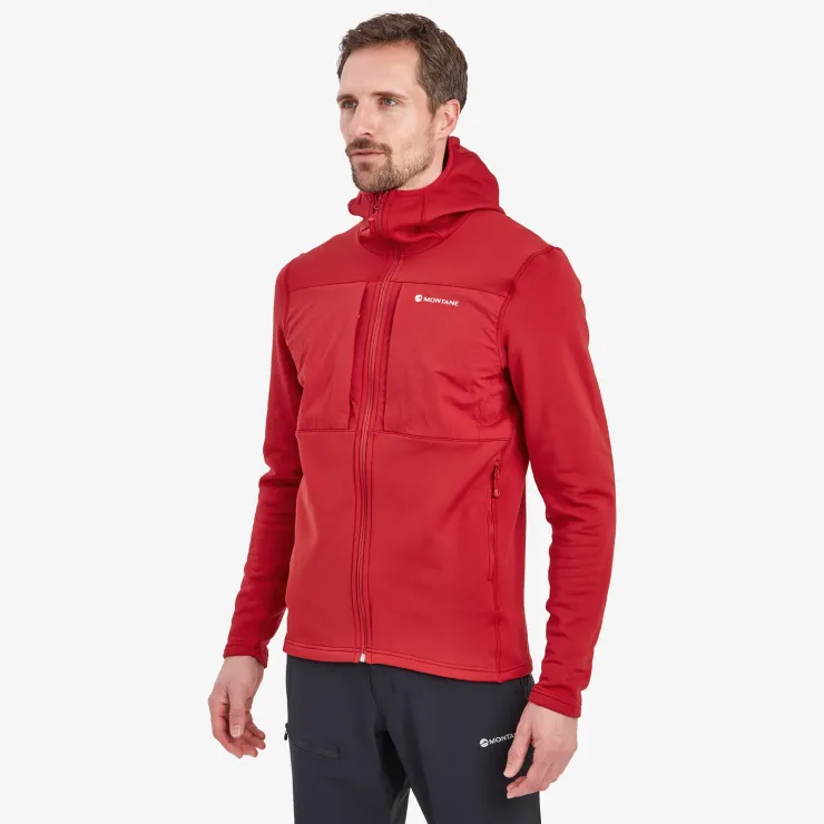 Fleece & Mid Layer-Montane Mens Fury XT Hoodie - Acer Red