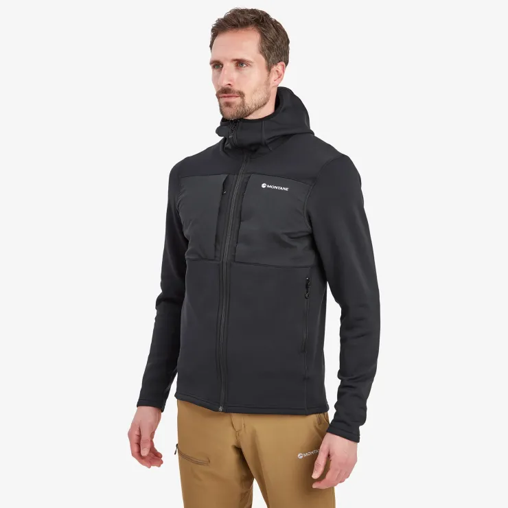 Fleece & Mid Layer-Montane Mens Fury XT Hoodie - Black