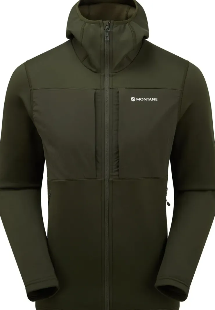 Fleece & Mid Layer-Montane Mens Fury XT Hoodie - Oak Green