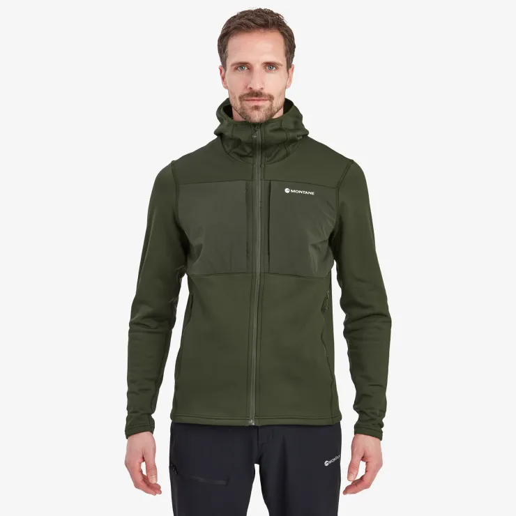 Fleece & Mid Layer-Montane Mens Fury XT Hoodie - Oak Green