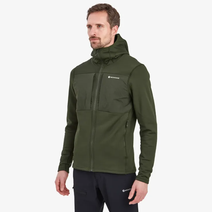 Fleece & Mid Layer-Montane Mens Fury XT Hoodie - Oak Green