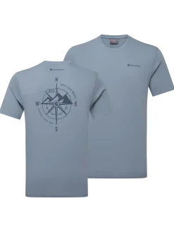 T-Shirts & Baselayers-Montane Mens Impact Compass T-Shirt - Stone Blue