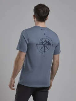 T-Shirts & Baselayers-Montane Mens Impact Compass T-Shirt - Stone Blue
