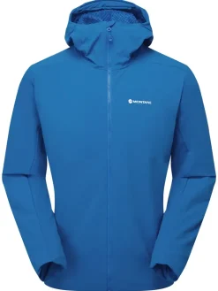 Softshell Jackets-Montane Mens Khamsin Hoodie - Neptune Blue