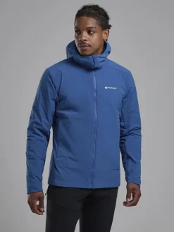 Softshell Jackets-Montane Mens Khamsin Hoodie - Neptune Blue