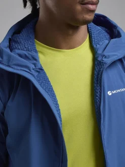 Softshell Jackets-Montane Mens Khamsin Hoodie - Neptune Blue
