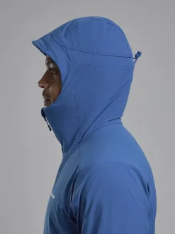 Softshell Jackets-Montane Mens Khamsin Hoodie - Neptune Blue