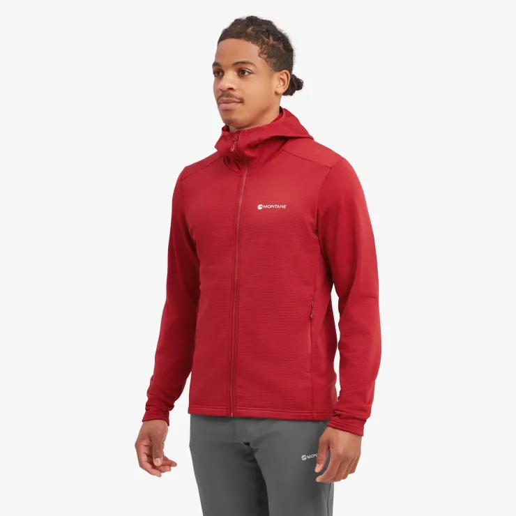 Fleece & Mid Layer-Montane Mens Protium Hoodie - Acer Red