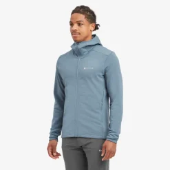 Fleece & Mid Layer-Montane Mens Protium Hoodie - Stone Blue