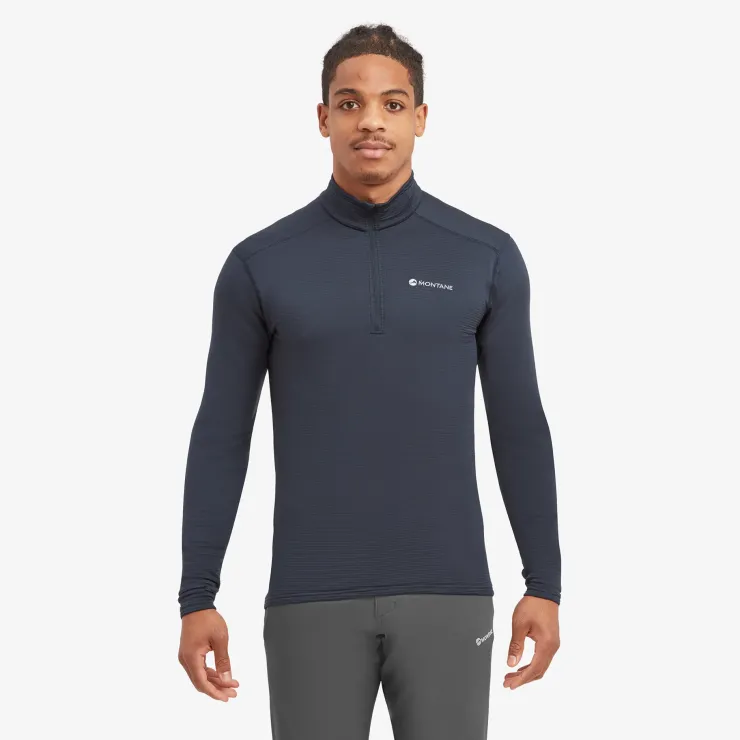 Fleece & Mid Layer-Montane Mens Protium Lite Pull-On - Eclipse Blue