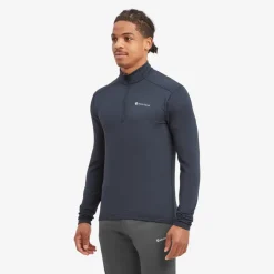 Fleece & Mid Layer-Montane Mens Protium Lite Pull-On - Eclipse Blue