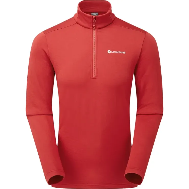 Fleece & Mid Layer-Montane Mens Protium Pull-On - Acer Red