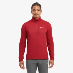 Fleece & Mid Layer-Montane Mens Protium Pull-On - Acer Red